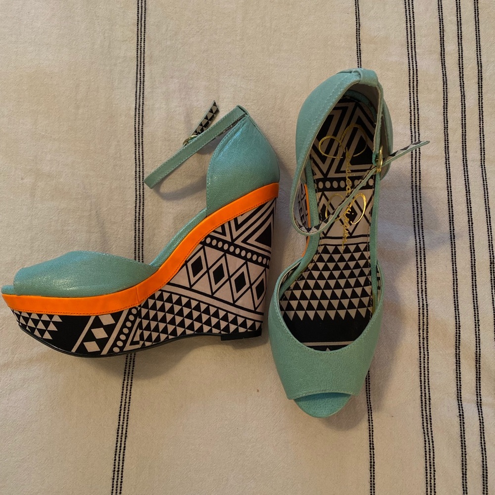 Retro Jessica Simpson Wedges Heels